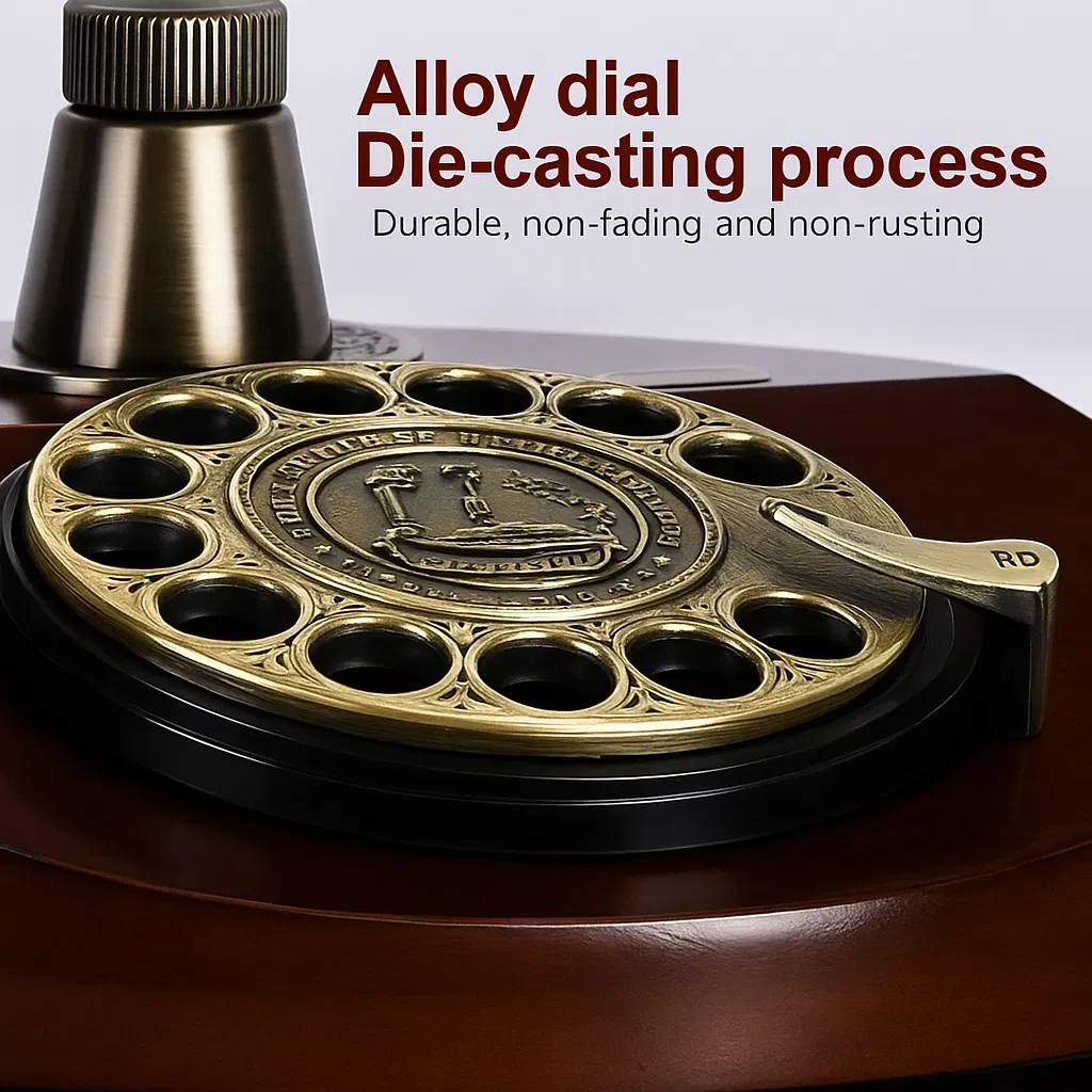 American Vintage Solid Wood Landline Phone – Timeless Decor & Fully Functional Retro Home Telephone