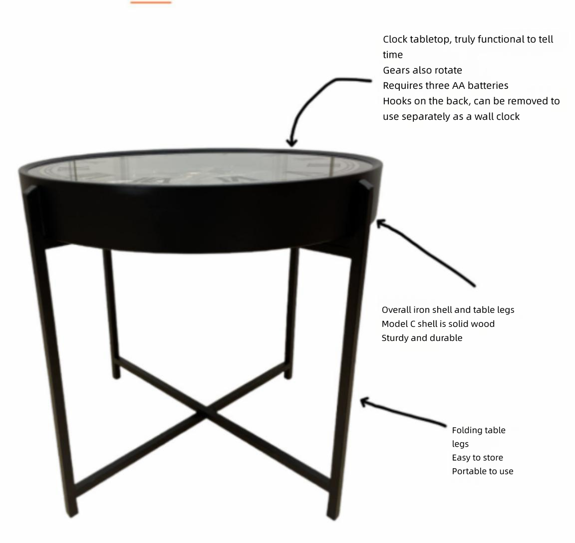 Retro high-end American clock gear small coffee table - Image 3