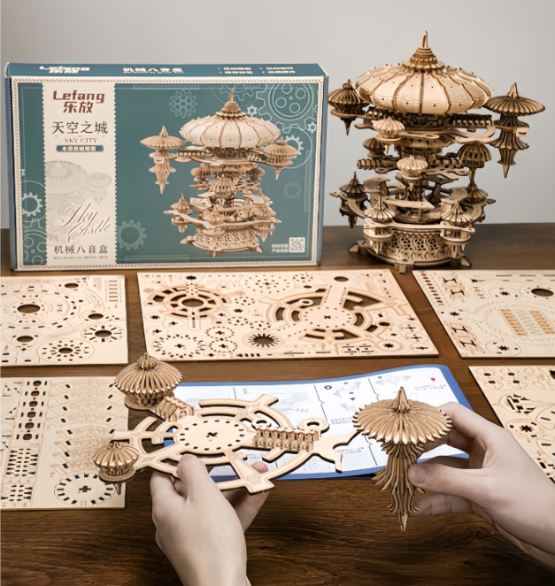 Music box sky city mortise and tenon building blocks - Image 3